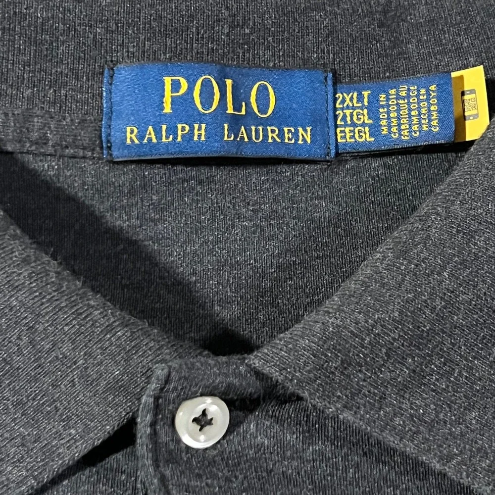 Polo Ralph Lauren Polo‎ Shirt Mens 2XLT Gray Pony Big & Tall Short Sleeve